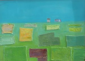 Indentations collage and oil on board